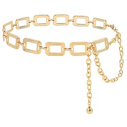 Золотой Цепочка на талию из цинкового сплава с прямоугольными звеньями для женщин, золотые, 1170 мм