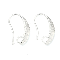 Посеребрённый Латунные крючки для сережек, долговечный, без свинца и без кадмия, стойки покрытие, с петлей, 925 серебро покрытием, 10 датчик, 15.5x10x2.5 мм, отверстие : 1.8 мм, штифты : 0.8 мм