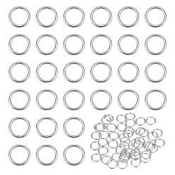 Платина 50шт. с родиевым покрытием 925 спаянные закрытые соединительные кольца из стерлингового серебра, круглые, платина, 3.5x0.4 мм