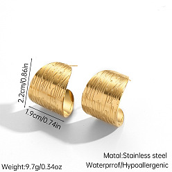 Teardrop Текстурированные 304 серьги из нержавеющей стали, реальный 18 k позолоченный, слеза, 22x19 мм