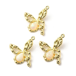 Золотой Подвески из смолы, бабочка, со сплавочной фурнитурой, стойки покрытие, без свинца, без кадмии и без никеля, золотые, 30.5x28x6 мм, отверстие : 1.2 мм