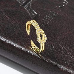 Настоящее золото 18K Кольца-манжеты с прозрачным кубическим цирконием, украшения из латуни для женщин, долговечный, стойки покрытие, без свинца и без кадмия, реальный 18 k позолоченный, 6 мм, внутренний диаметр: 16 мм