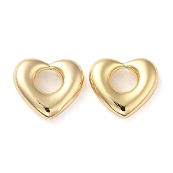 Настоящее золото 18K Латунные подвески, без кадмия, без никеля и без свинца, шарма сердца, реальный 18 k позолоченный, 14.5x16x3.5 мм, отверстие : 5.8 мм
