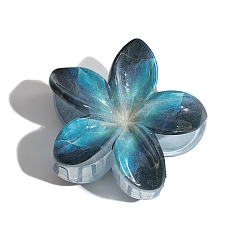 Стально-синий Цветочные пластиковые заколки для волос с когтями, аксессуары для волос для женщин и девочек, стальной синий, 80x70 мм