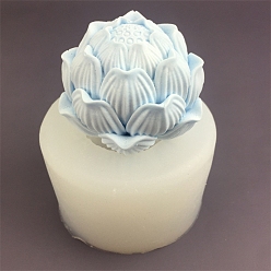 Белый Формы для свечей из пищевого силикона своими руками, формы для литья смолы, инструменты для производства глиняных ремесел, лотос, белые, 7.5x5.1 см