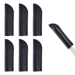 Черный 6Защитный чехол для ручки из искусственной кожи, крышка ручки, чёрные, 63.5x18x5 мм