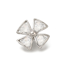 Платина Стойка металлическая латунная микропрофилированная кубическая циркония подвески, долговечный, без свинца и без кадмия, , платина, 17x17x7.5 мм, отверстие : 1.8 мм