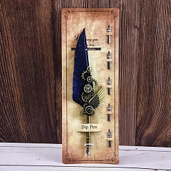 Полуночно-синий Перо с ручками из сплава, темно-синий, 260 мм