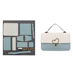 Небесно-голубой Набор сумок-кроссбоди в форме сердца своими руками, включая материалы сумки из искусственной кожи, голубой, 220x130x70 мм