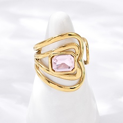 Золотой 304 открытые кольца манжеты из нержавеющей стали, со сверлом по стеклу, золотые, внутренний диаметр: 19 мм