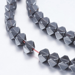 Non-magnetic Hematite Non-magnetic Synthetic Hematite Beads Strands, Carambola, 3x3.5x3.5mm, Hole: 1mm, about 121pcs/strand, 15.9 inch(40.5cm)
