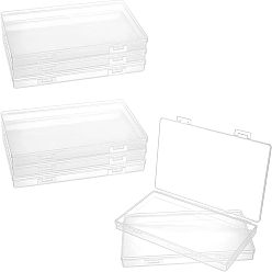 Clear Transparent Plastic Bead Containers, with Hinged Lids, for Beads and More, Rectangle, Clear, 19.1x10.95x1.6cm