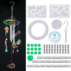 Dinosaur DIY пищевые силиконовые формы для колокольчиков, формы для литья смолы, инструменты для производства глиняных ремесел, белые, динозавр, Размер упаковки: 220x150x15 mm