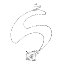 Нержавеющая Сталь Цвет Устойчивый к потускнению 304 плетеный мешочек из нержавеющей стали в технике макраме, пустой держатель для камней для изготовления ожерелий с подвесками, Изготовление ожерелья из сети с застежками-когтями-лобстерами и медной проволокой, цвет нержавеющей стали, 19.49 дюйм (49.5 см)