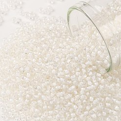 (981) Inside Color Crystal/Snow Lined Toho runde Rocailles, japanische Rocailles, (981) Innenfarbe Kristall / Schnee ausgekleidet, 11/0, 2.2 mm, Bohrung: 0.8 mm, über 1110pcs / Flasche, 10 g / Flasche