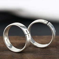Платина 925 серебряные манжеты-кольца, простые кольца, платина, 4.7 мм, внутренний диаметр: 16.8 мм