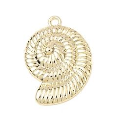 Shell Shape Латунные подвески, стойки покрытие, долговечный, без свинца и без кадмия, реальный 18 k позолоченный, форма раковины, 39x28x6 мм, отверстие : 3 мм