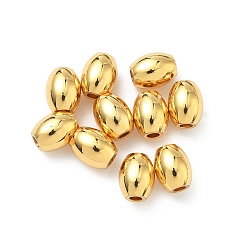 Настоящее золото 24K Латунные бусины, овальные, долговечный, без свинца и без кадмия, стойки покрытие, реальный 24 k позолоченный, 6x5 мм, отверстие : 1.6 мм