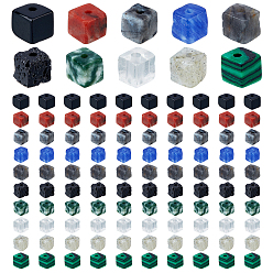 Mixed Stone 260Pcs 10 Style Natural & Synthetic Gemstone Beads Strands, Cube, 4.5~5x4.5~5mm, Hole: 1mm, 26pcs/style