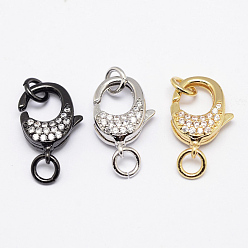 (52) Непрозрачная лаванда Латунь микро проложить сорт aaa кубический цирконий омара clawps, без свинца, без никеля и без кадмия, разноцветные, 17x12x5 мм, отверстие : 3 мм