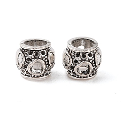 Античное Серебро Европейские сплавочные бусины тибетского стиля , без кадмия и без свинца, бусины с большим отверстием, RONDELLE с сердцем, античное серебро, 10x9 мм, отверстие : 5.5 мм, Около 588 шт / 1000 г