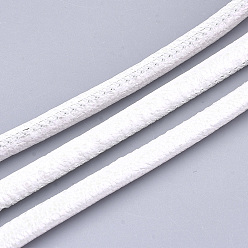 Кремово-белый ПУ кожаные шнуры, кремово-белые, 5~6 мм, около 5.46 ярдов (5 м) / рулон