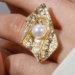 Другие Геометрические абстрактные цинковый сплав женские регулируемые кольца для вечеринки аксессуар для подарка на праздник, золотые, нерегулярный, внутренний диаметр: 16 мм