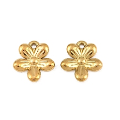 Echt 18 k vergoldet 304 Edelstahl Reize, Blume Reize, Ionenbeschichtung (ip), echt 18 k vergoldet, 12x11.5x2 mm, Bohrung: 1.3 mm
