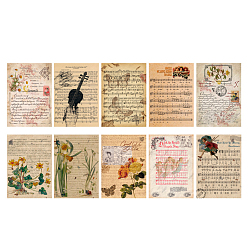 Musical Note Bloc de papier de scrapbooking, pour scrapbook album bricolage, carte de voeux, papier de fond, agenda décoratif, rectangle, motif de note de musique, 21x14.8 cm, 10 feuilles / set