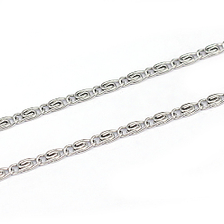 Stainless Steel Color Tarnish Resistant 304 Stainless Steel Lumachina Chains, Unwelded, Stainless Steel Color, 5x2x0.4mm