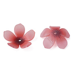 Salmon Plastic Beads, Flower, Salmon, 25x24x6mm, Hole: 1.6mm