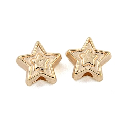Золотой CCB пластиковые шарики, звезда, золотые, 6.5x6.5x3 мм, отверстие : 1.4 мм
