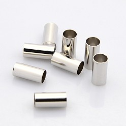 Платина Колонка латунные бусины, бусины с большим отверстием, платина, 10x5 мм, отверстие : 4.5 мм