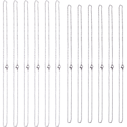 Нержавеющая Сталь Цвет 40 шт. 2 стили 304 ожерелья из нержавеющей стали с цепочкой, с омаром застежками, не тускнеет, цвет нержавеющей стали, 17.7~19.8 дюйм (44.9~50.5 см), 20 шт / стиль
