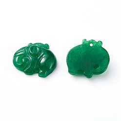 Myanmar Jade Natural Myanmar Jade/Burmese Jade Pendants, Dyed, Elephant, 19x20x6mm, Hole: 1.2mm