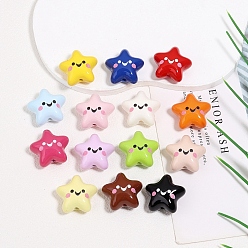 (52) Непрозрачная лаванда Выпечка краски акриловые бусины, звезда, разноцветные, 22x23.5x14 мм, отверстие : 2 мм