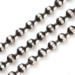 Black 304 Stainless Steel Ball Chains, with Spool, Black, 2mm, about 32.8 Feet(10m)/roll