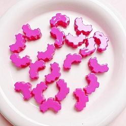 Magenta Perles acryliques laquées, cœur, magenta, 25x29mm, Trou: 2.8mm