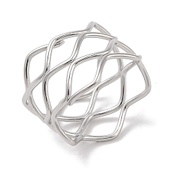 Нержавеющая Сталь Цвет Не тускнеет 304 волнистые кольца из нержавеющей стали для женщин, цвет нержавеющей стали, 12 мм, внутренний диаметр: 17 мм