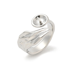 Платина Латунный колышек для установки открытого манжетного кольца, для полуполых бусин , платина, 5~15.5 мм, внутренний диаметр: 16 мм