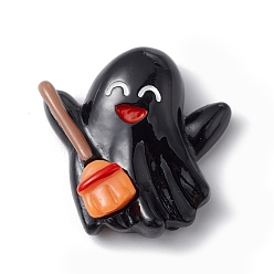 Ghost Кабошоны из непрозрачной смолы на Хэллоуин, чёрные, призрак, 27x26.5x9 мм