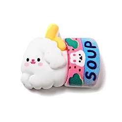 Food Кабошоны из непрозрачной смолы с милым кроликом и декодированием, образец пищи, 21x25x9 мм