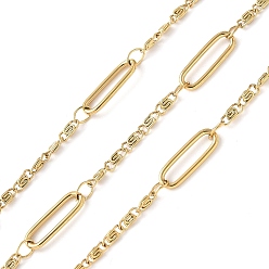 Настоящее золото 18K 304 прямоугольник из нержавеющей стали с цепями Lumachina, ионное покрытие (ip), пайки, с катушкой, реальный 18 k позолоченный, 12.5x4x1 мм, 10 м / рулон