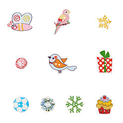 Mixed Color 2-Hole & 4-Hole Wooden Buttons, Mixed Shapes, Mixed Color, 150pcs/set
