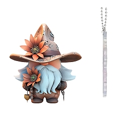 Gnome Акриловые подвесные украшения, с металлическими поиск, украшение автомобиля, гном, 74x76x3 мм