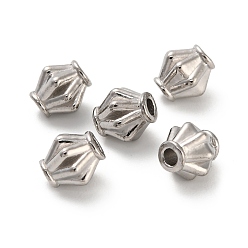 Нержавеющая Сталь Цвет 304 из нержавеющей стали бусы, ромб, цвет нержавеющей стали, 6x5.5x5 мм, отверстие : 1.6 мм