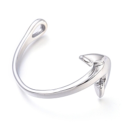 Stainless Steel Color Non-Tarnish 304 Stainless Steel Anchor Hook Clasps, For Leather Cord Bracelets Making, Stainless Steel Color, 58x40x30mm, Hole: 5x8mm