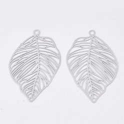 Платина Соединители латунные звенья, гравированные металлические украшения, долговечный, лист, платина, 37x24.5x0.3 мм, отверстие : 1~1.8 мм