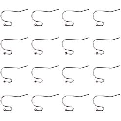 Stainless Steel Color 304 Stainless Steel Earring Hooks, Stainless Steel Color, Tray: 12mm, 23x1.5mm, 20 Gauge, Pin: 0.8mm, 30pcs/box, Square Plastic Bead Storage Container: 5.4x5.3x2cm