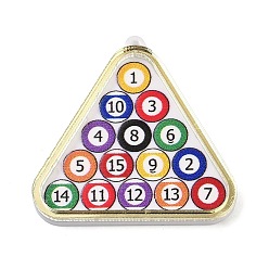 (52) Непрозрачная лаванда Печатные подвески из непрозрачного акрила, бильярд, разноцветные, 39.5x40x4.5 мм, отверстие : 1.6 мм